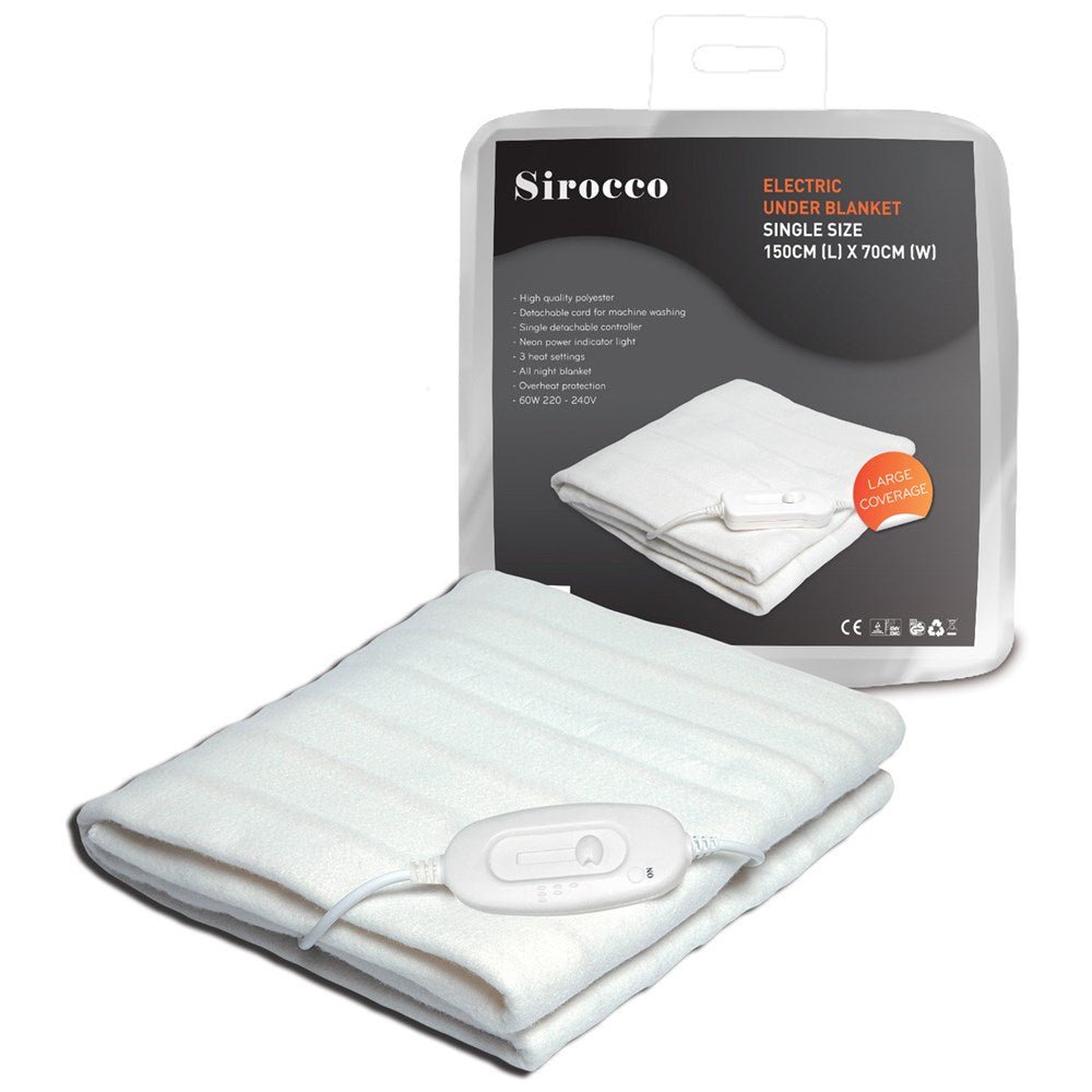 Sirocco Electric Under Blanket -Single - ELEC BLANKET UNDER - Beattys of Loughrea