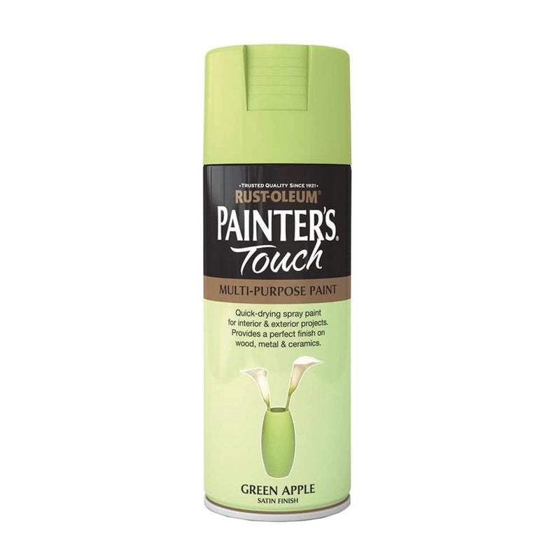 Rustoleum Painters Touch Multi-Purpose Spray Paint 400ml - Green Apple Satin - METAL PAINTS - Beattys of Loughrea