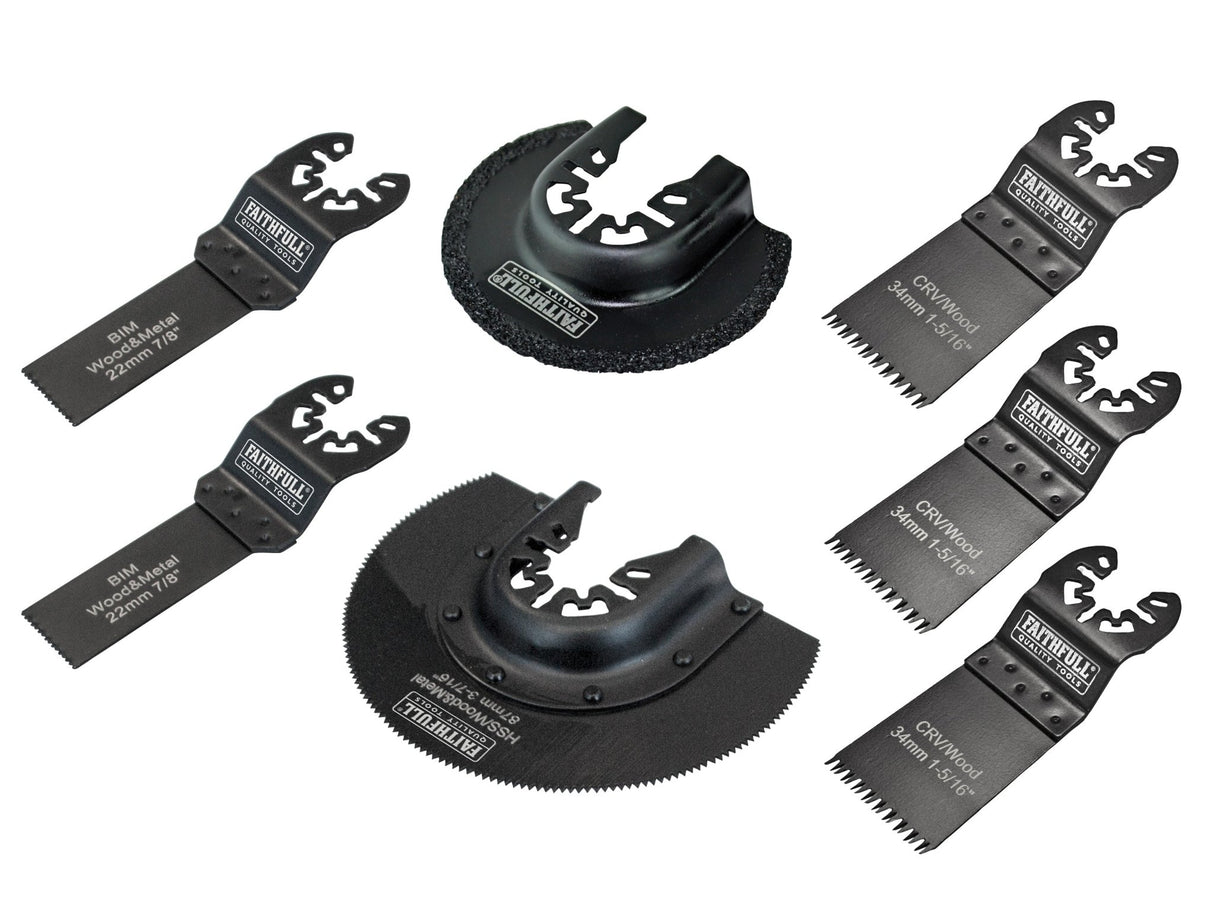 Faithfull 7pc Multi Function Tool Blade Set - TOOL SETS/ SOCKET SETS - Beattys of Loughrea