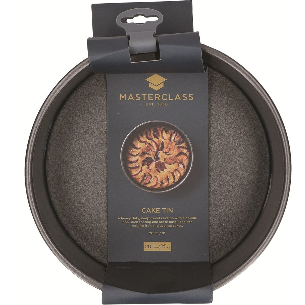 MasterClass Non-Stick 20cm Round Loose Base Deep Cake Pan - KITCHEN HAND TOOLS - Beattys of Loughrea
