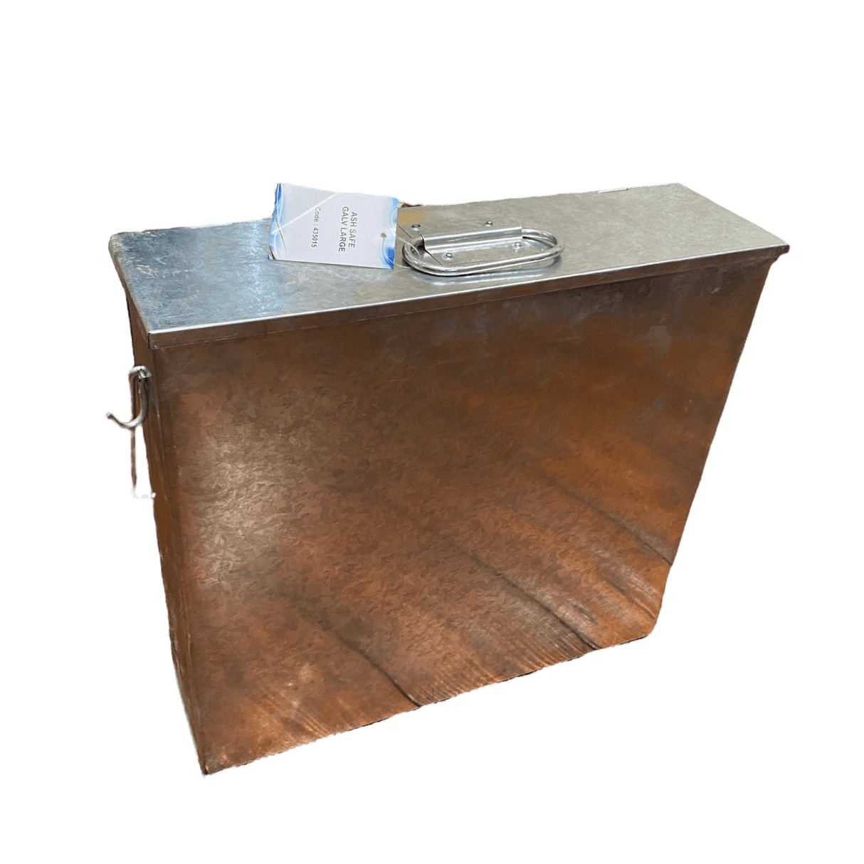 Phoenix Galvanised Ash Safe - Large 16.5″ X 4.5″ X 15″ - FIREPLACE - COAL BUCKET LOG BOX BASKET STOVE FAN - Beattys of Loughrea