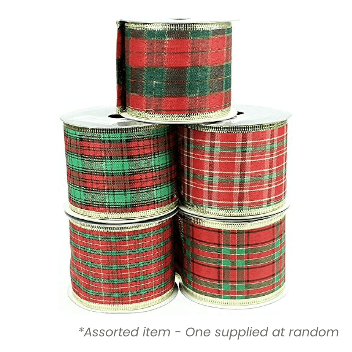 Decorative Red Ribbon 2.7m x 6cm* - XMAS RIBBON TINSEL - Beattys of Loughrea