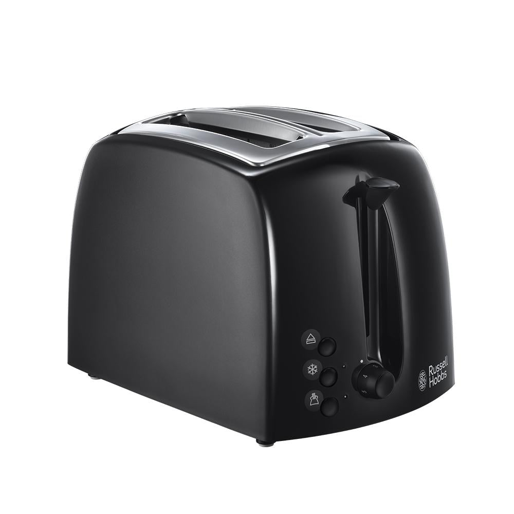 RUSSELL HOBBS 21641 TEXTURES 2 SLICE TOASTER BLACK - TOASTERS - Beattys of Loughrea