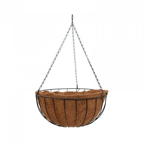 14in Hanging Basket with Coco Liner - HANGING BASKET, LINER, BRACKET - Beattys of Loughrea