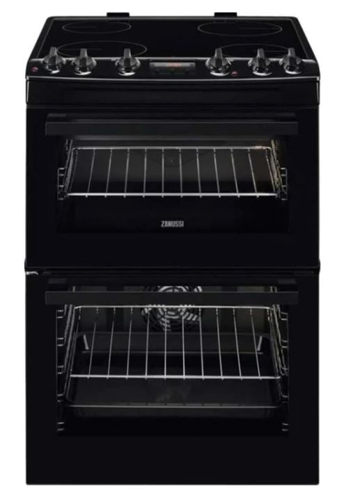 Zanussi 60CM Freestanding Ceramic Electric Cooker - Black | ZCV66250BA - ELECT COOKER FREESTANDING <65CM - Beattys of Loughrea