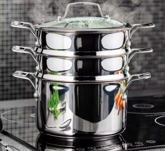 Stellar Steamers 22Cm 3 Tier Steamer Set Stm04 - COOKWARE - S/STEEL - Beattys of Loughrea