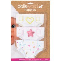 Dolls World Fabric Nappies 3Pk - DOLL ACCESSORIES/PRAMS - Beattys of Loughrea