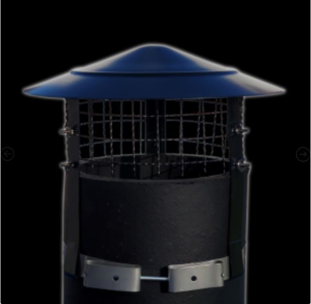 Anti Bird / Anti Rain Chimney Cowl 8″-9″ in Black - COWLS (NON ELECT) - Beattys of Loughrea