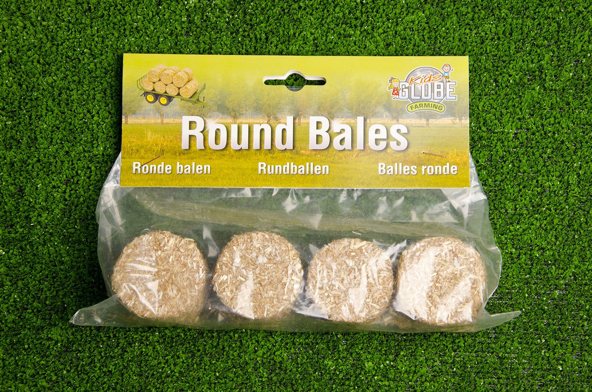 Kids Globe 1:32 Pack of 4 Round Bales - FARMS/TRACTORS/BUILDING - Beattys of Loughrea