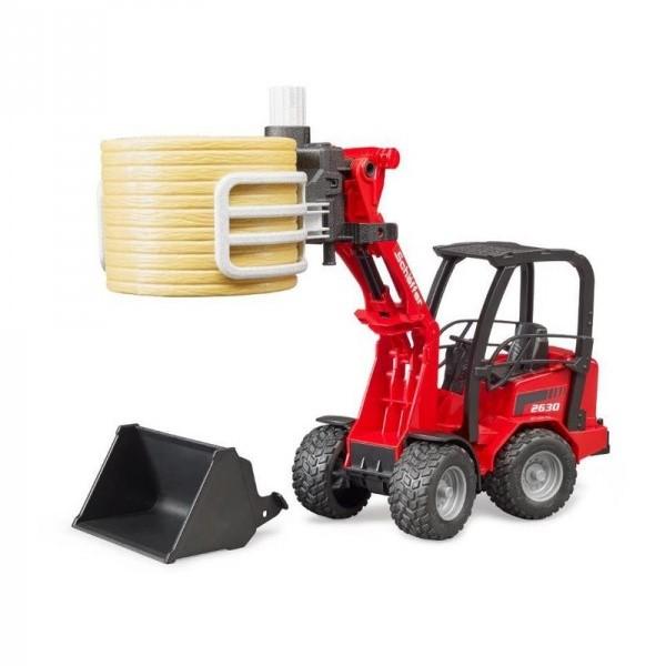 Bruder Schaffer Compact Loader 2034 With Bale Gripper & Bale - FARMS/TRACTORS/BUILDING - Beattys of Loughrea