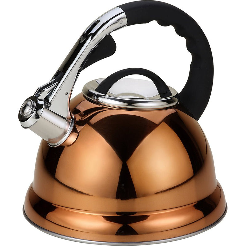 Stainless Steel Whistling Kettle Gold Colour 3.5L - S/STEEL KETTLES - Beattys of Loughrea