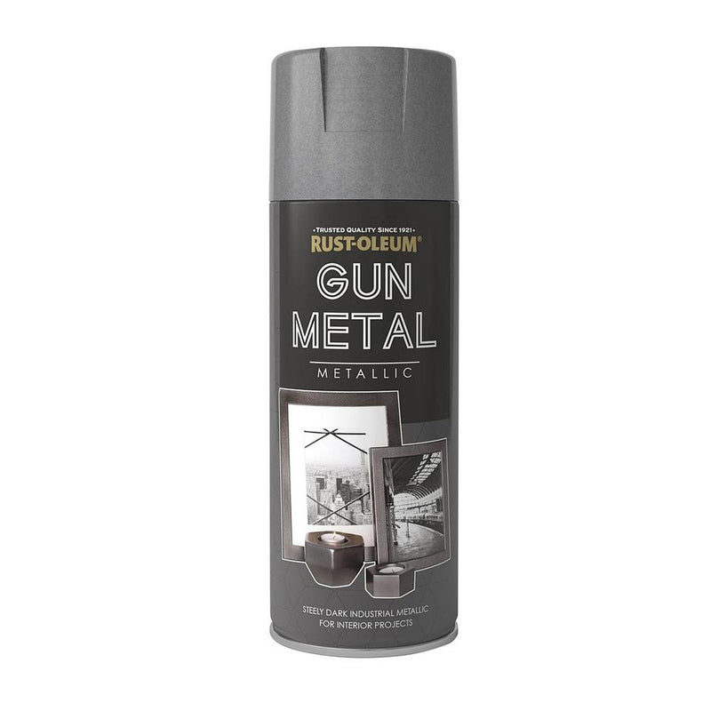 Rustoleum Elegant Gun Metal Grey Metallic 400ml - METAL PAINTS - Beattys of Loughrea