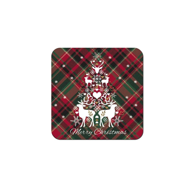 Denby Christmas Tartan Set Of 6 Coasters - TABLEMATS/COASTERS - Beattys of Loughrea