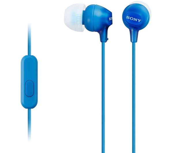SONY BLUE IN EAR EARPHONES W/MIC MDR-EX15APLI(CE7) - HEADPHONES / EARPHONES/ MICROPHONE - Beattys of Loughrea