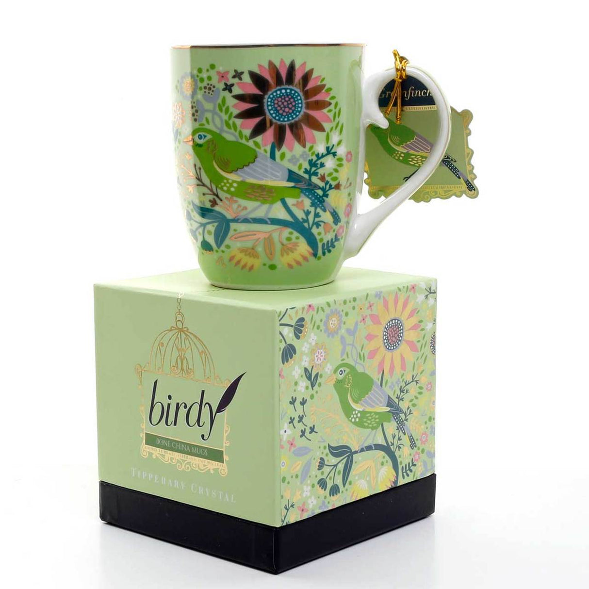 Tipperary Crystal Single Birdy Mug - Greenfinch - MUG SETS - Beattys of Loughrea