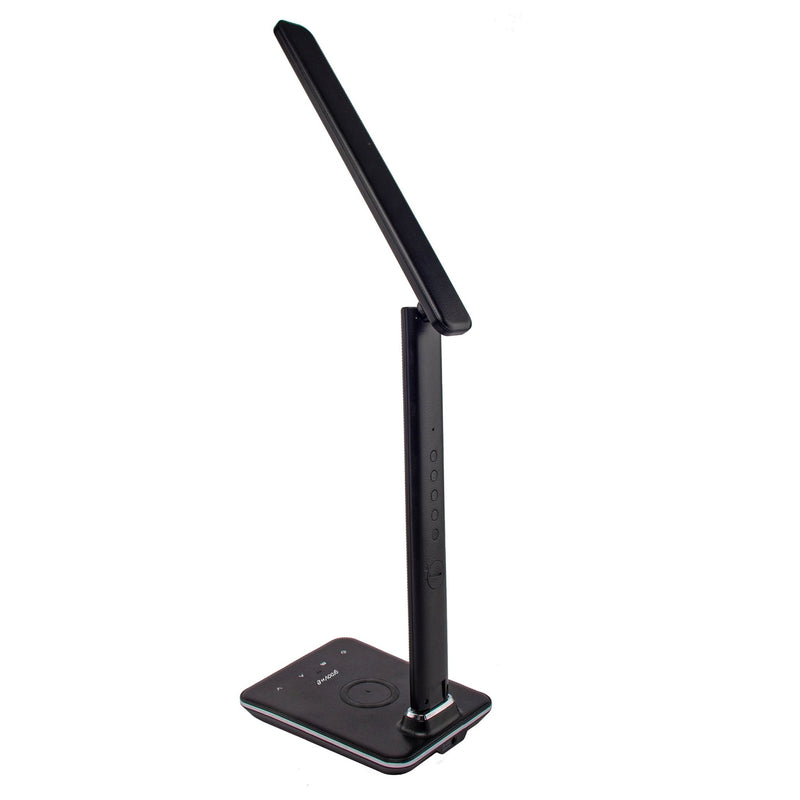 Groove-e LED Desk Lamp with Wireless Charging Pad & Clock Black - DESK/READING LAMPS - Beattys of Loughrea