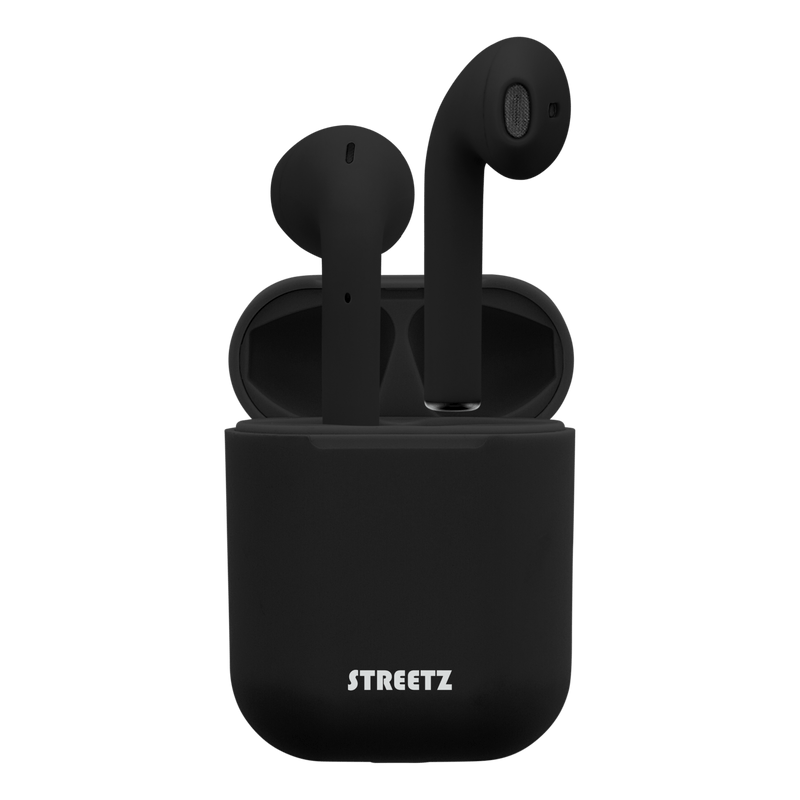 Streetz True Wireless Stereo Earbuds with Charging Case - Black - HEADPHONES / EARPHONES/ MICROPHONE - Beattys of Loughrea