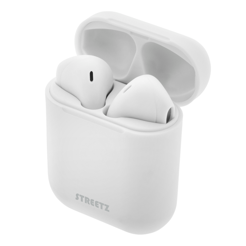 Streetz True Wireless Stereo Earbuds with Charging Case - White - HEADPHONES / EARPHONES/ MICROPHONE - Beattys of Loughrea