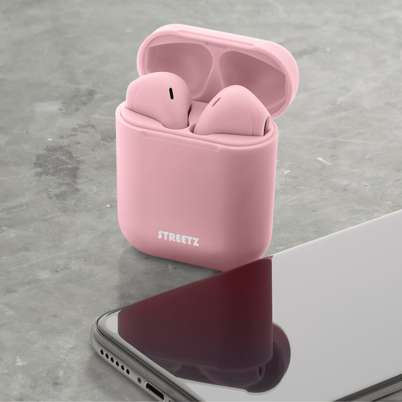 Streetz True Wireless Stereo Earbuds with Charging Case - Pink - HEADPHONES / EARPHONES/ MICROPHONE - Beattys of Loughrea