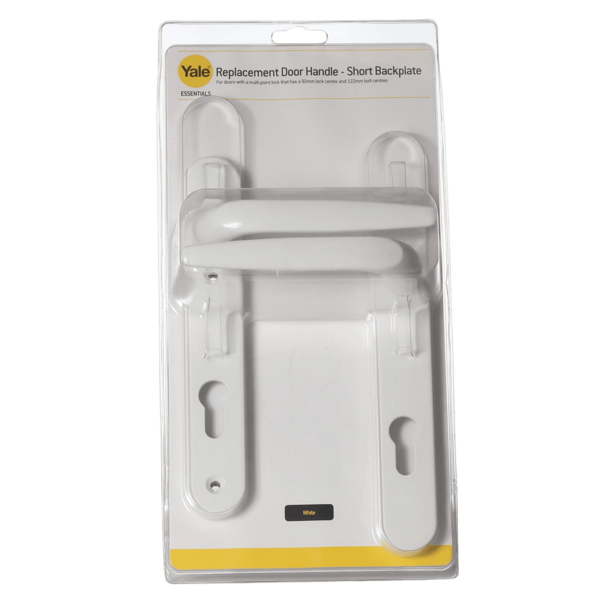 Yale Essentials Replacement Short Backplate Handle White - LEVER HANDLES/SUFFOLK LATCH - Beattys of Loughrea