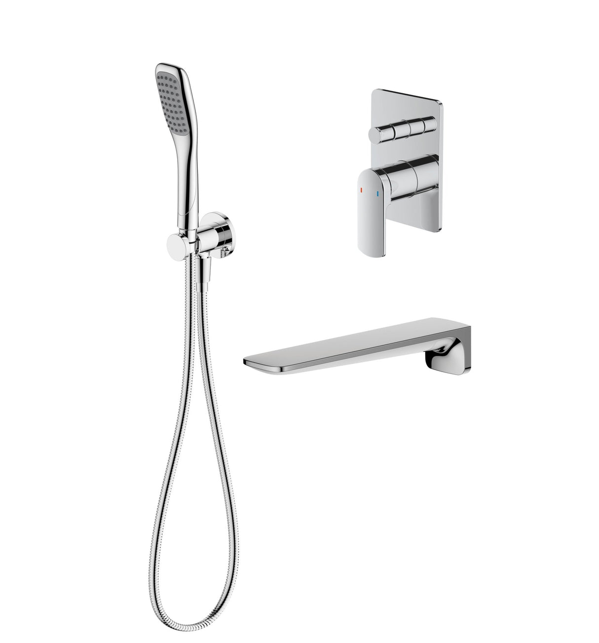 Aqualla Fuse Wall Mounted Bath Shower Mixer Chrome - BATH/SHOWER MIXER TAP - Beattys of Loughrea