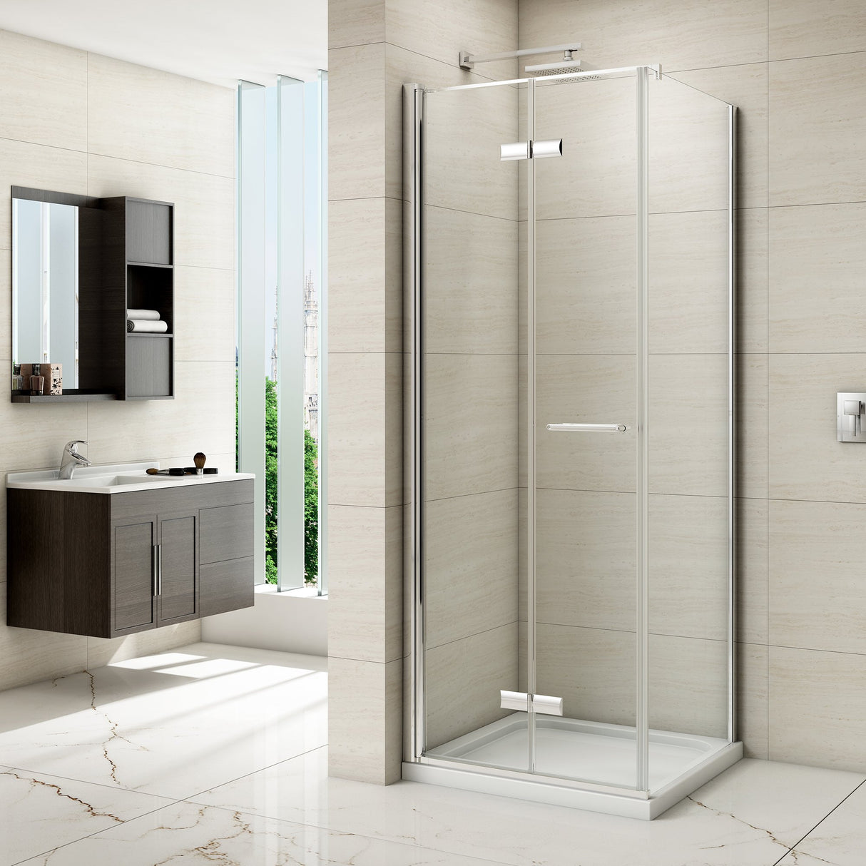 Merlyn 8 Series Frameless Hinged Bifold Door 900mm - SHOWER DOORS - Beattys of Loughrea