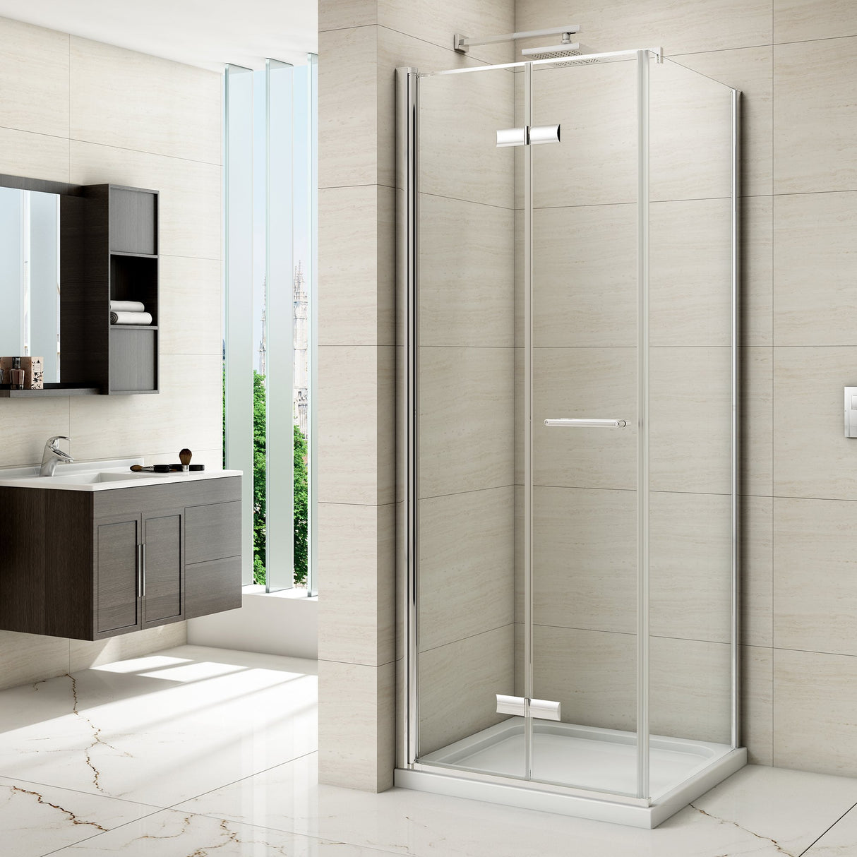 Merlyn 8 Series Frameless Side Panel (Bifold only) 800mm - SHOWER DOORS - Beattys of Loughrea
