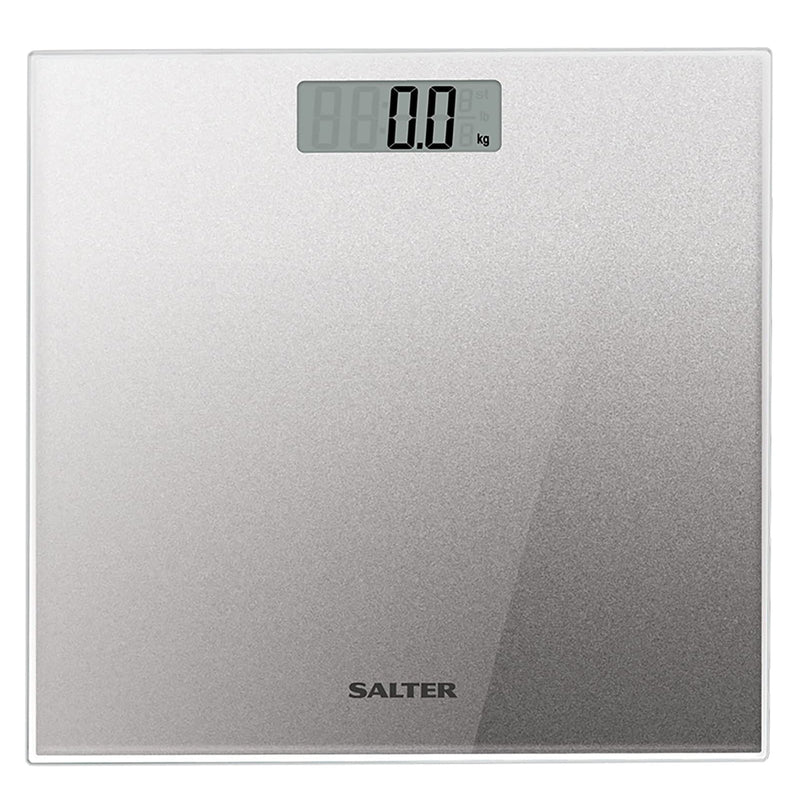 Salter Glass Electronic Digital Bathroom Scale - Silver Glitter - BATHROOM SCALES - Beattys of Loughrea