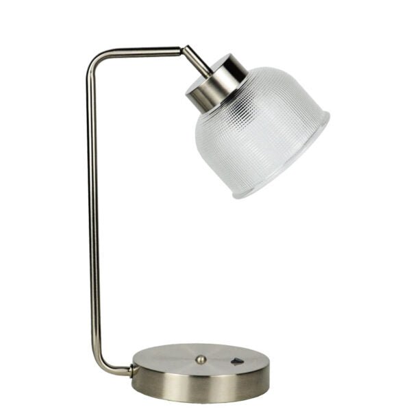 Polished Nickel Executive Table Lamp - TABLE/BEDSIDE LAMPS - Beattys of Loughrea