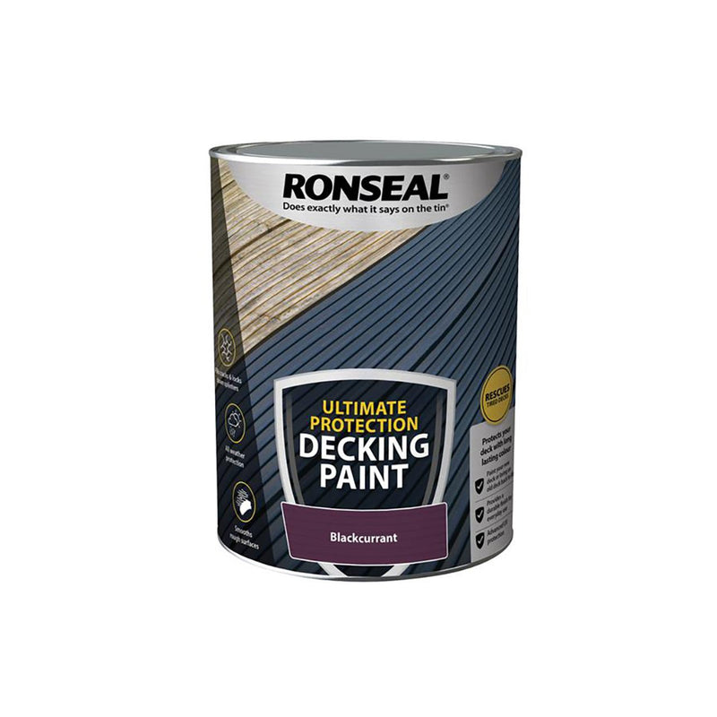 Ronseal Ultimate Protection Decking Paint Blackcurrant 5 Litre - VARNISHES / WOODCARE - Beattys of Loughrea