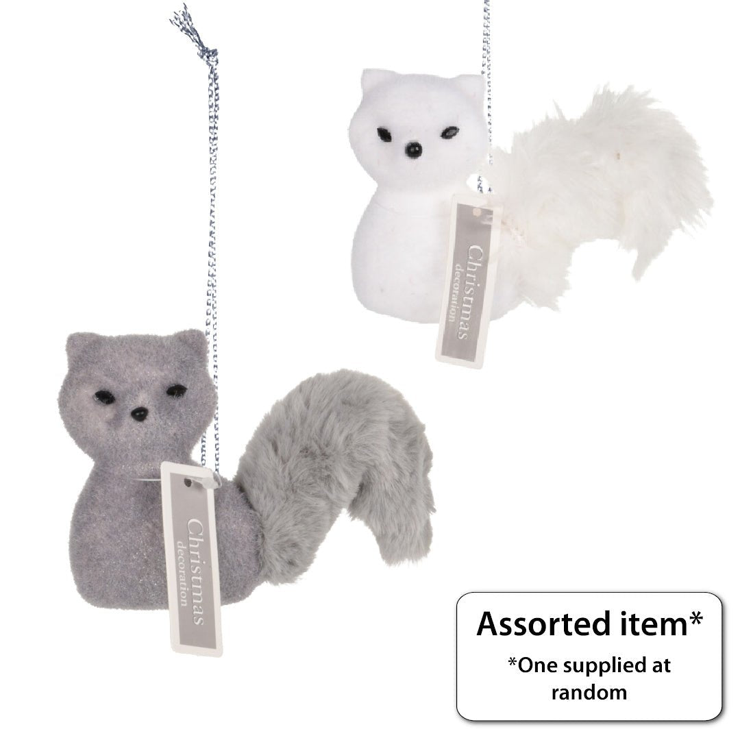 Hanging Fox Decoration 12cm - XMAS HANGING DECOS - Beattys of Loughrea