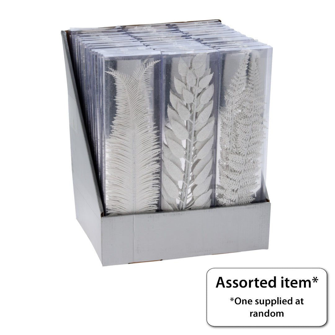 3pc Set Glitter Branch White - FLOWERS - PAPER/PLASTIC - Beattys of Loughrea