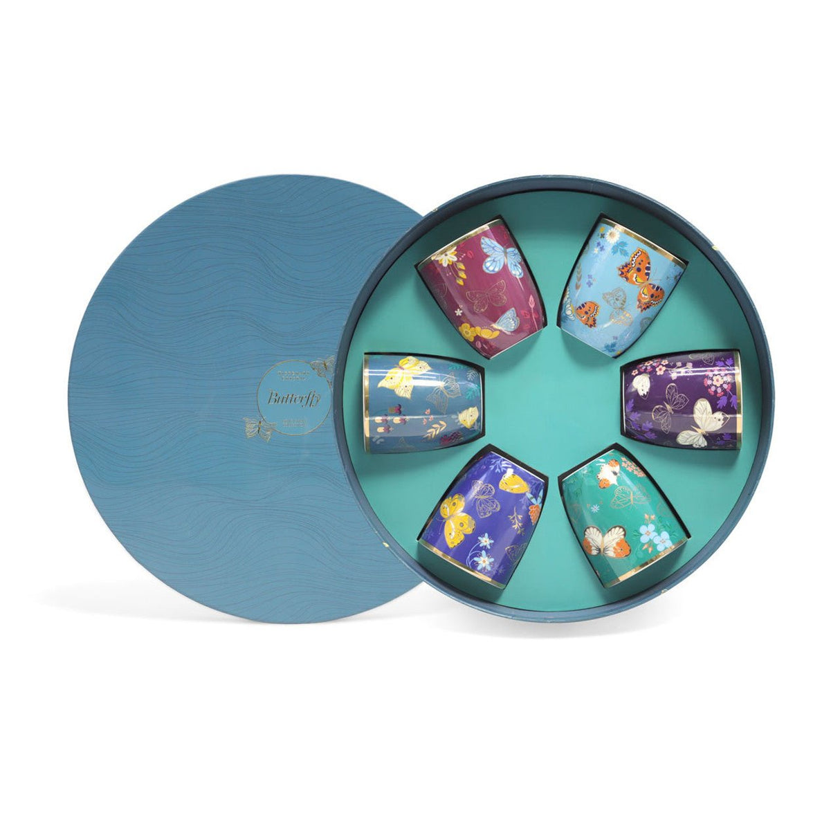 TIPPERARY CRYSTAL Butterfly Set of 6 Mug Hatbox - MUG SETS - Beattys of Loughrea