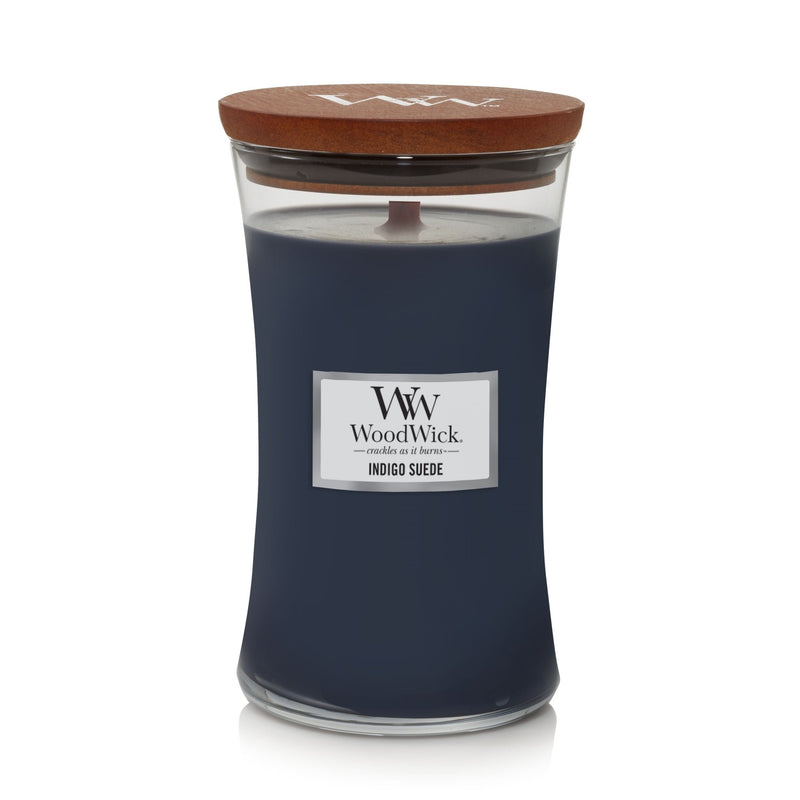 WoodWick Indigo Suede Large Jar Candle - CANDLES - Beattys of Loughrea