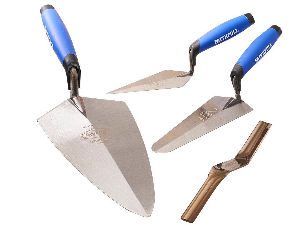 Faithfull Professional Brick Trowel Set 4pc - TROWELS/ FLOATS - Beattys of Loughrea