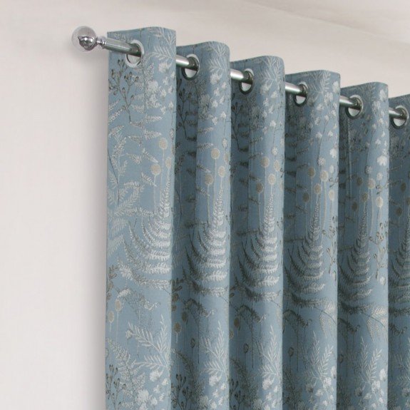 Foliage Azure Eyelet Curtains 66 x 90 - CURTAINS - READY MADE - Beattys of Loughrea