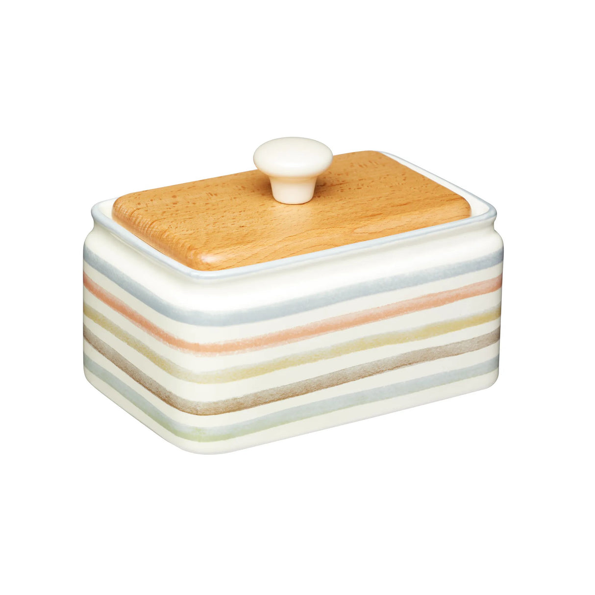 Classic Collection Striped Ceramic Butter Dish with Lid - Beattys of Loughrea | www.beattys.ie