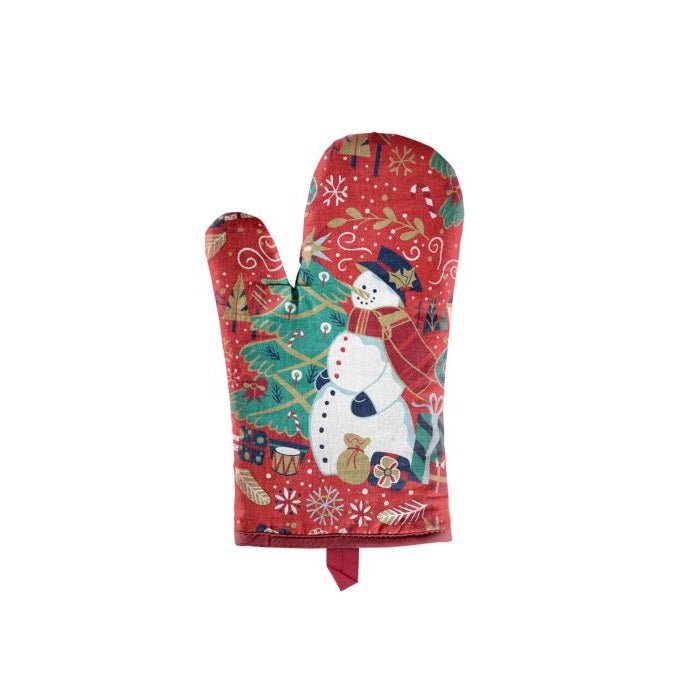 TIPPERARY CRYSTAL Christmas Gauntlet Oven Glove - Snowman - APRON/GLOVE/TEXTILE - Beattys of Loughrea