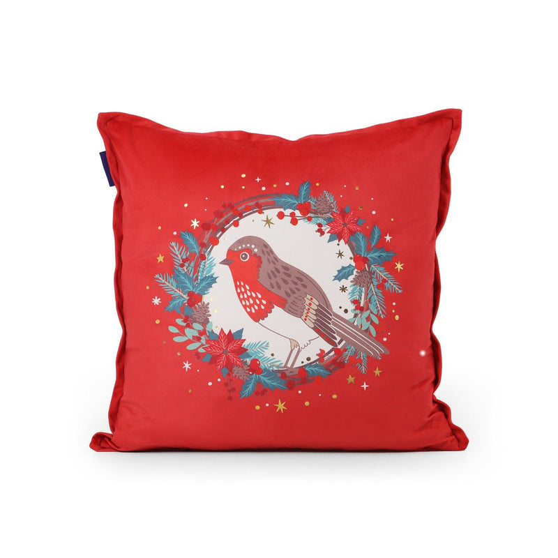 TIPPERARY CRYSTAL Christmas Cushion - Robin - CUSHIONS/COVERS - Beattys of Loughrea