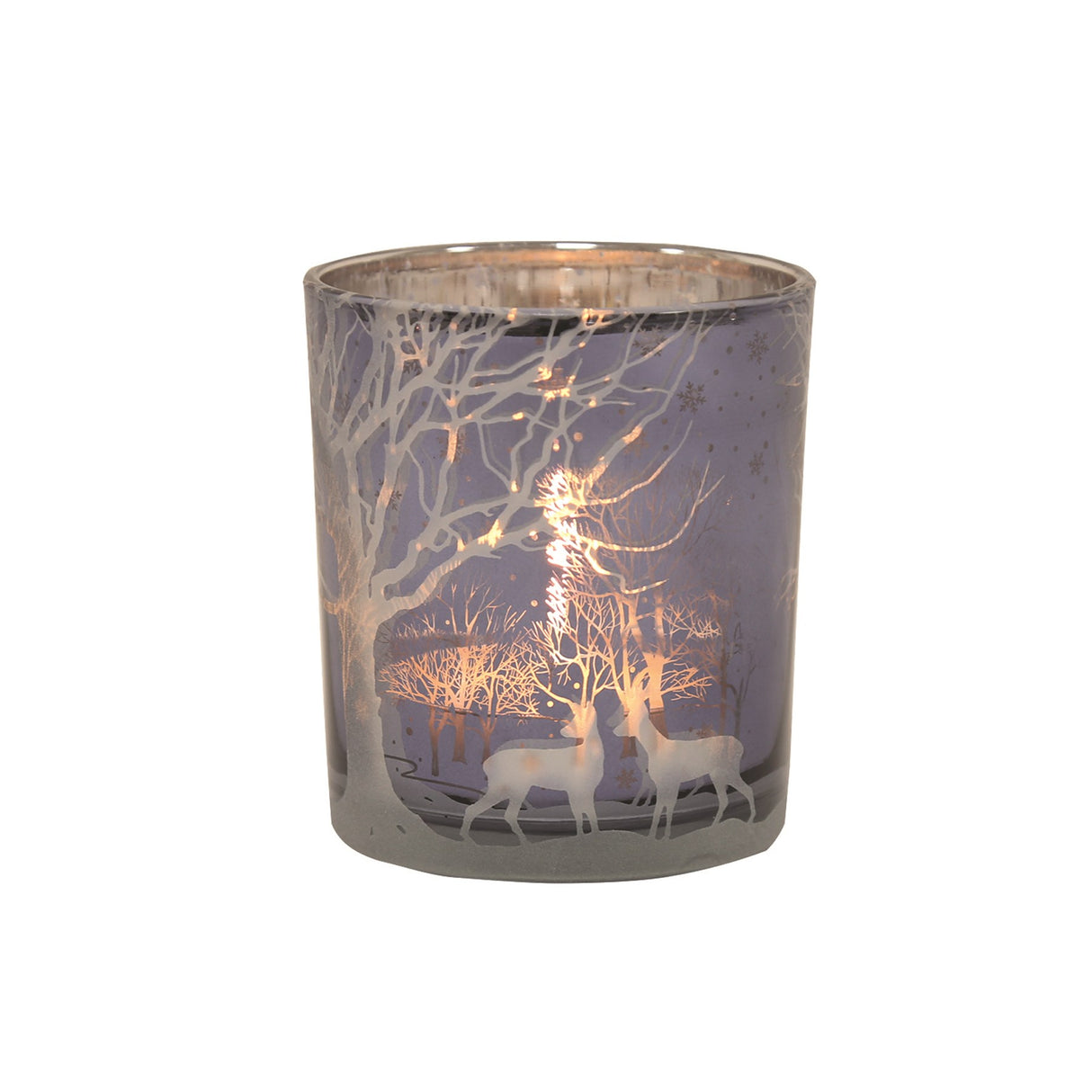 Blue Reindeer T-Light Holder 8cm - CANDLE HOLDERS / Lanterns - Beattys of Loughrea