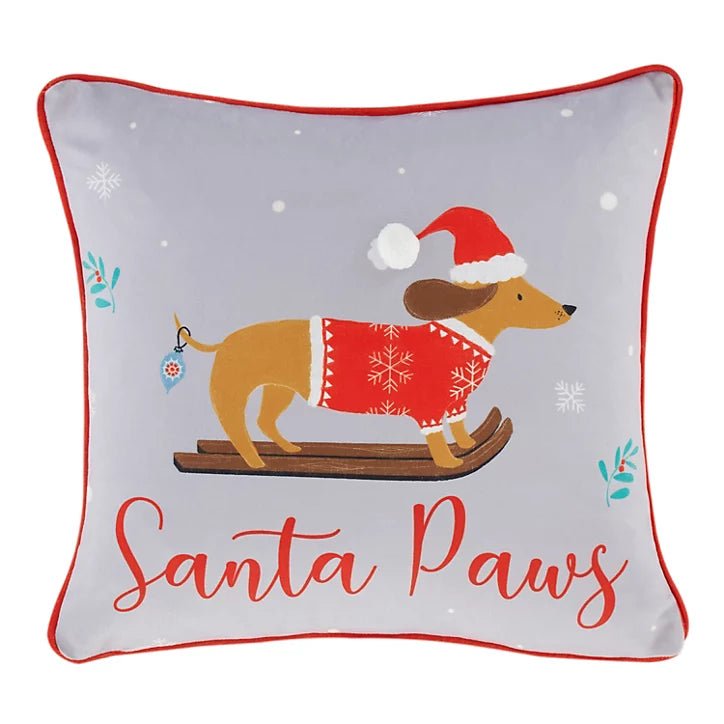 Catherine Lansfield Christmas Santa Paws Cushion 43 x 43cm - CUSHIONS/COVERS - Beattys of Loughrea