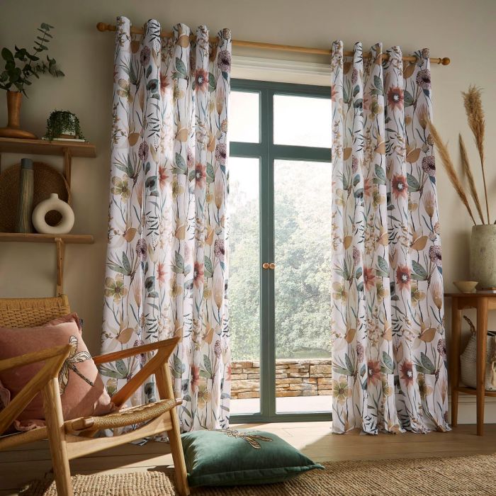 Oceania Sandstone Eyelet Curtains 90 x 90 - CURTAINS - READY MADE - Beattys of Loughrea