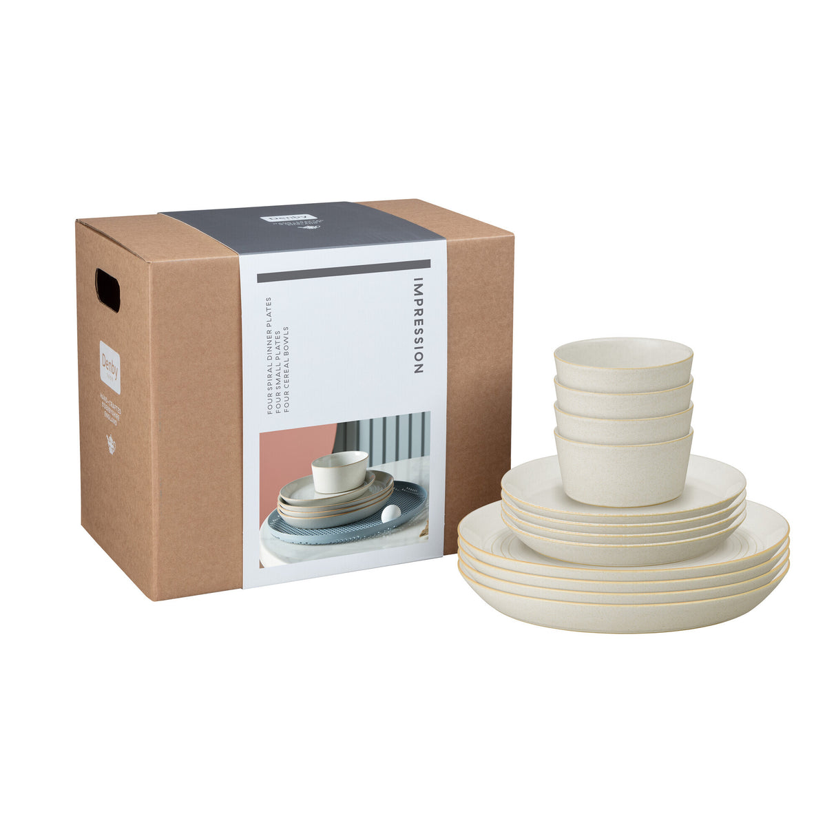 Denby Impression Cream 12Pc Tableware Set - TABLEWARE SETS - GENERAL - Beattys of Loughrea