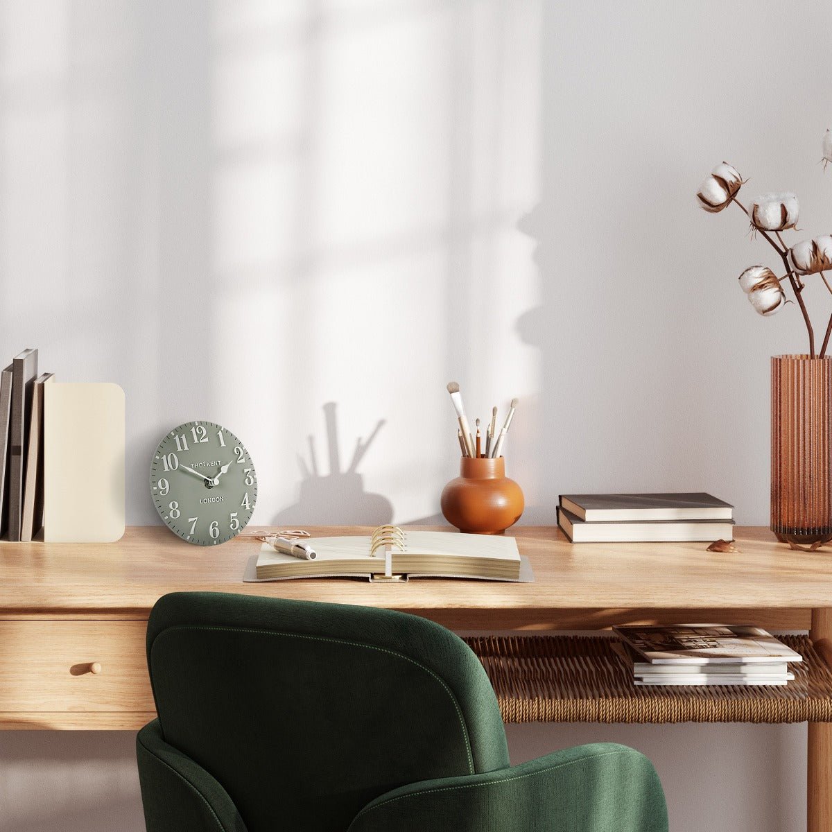 Thomas Kent 6" Arabic Mantel Clock Seagrass - CLOCKS - Beattys of Loughrea