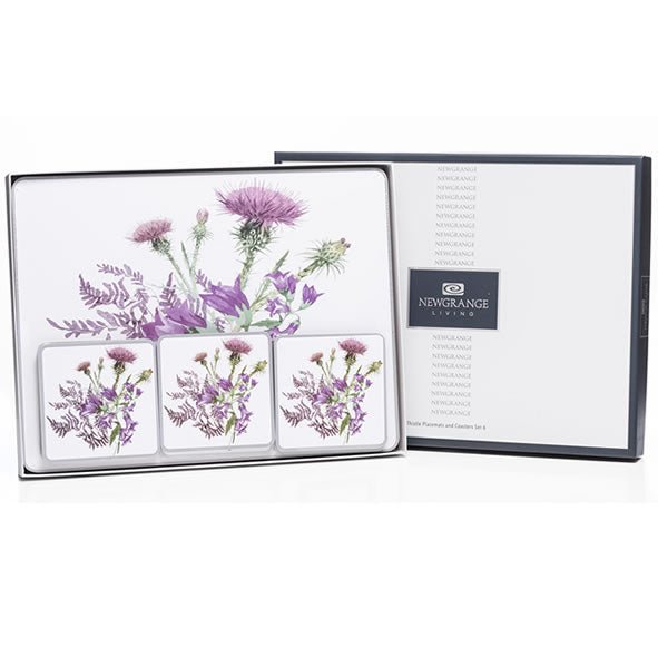 Newgrange Living White Thistle 12pc Placemat & Coaster Set - ENAMELWARE/JARS/TRAYS - Beattys of Loughrea