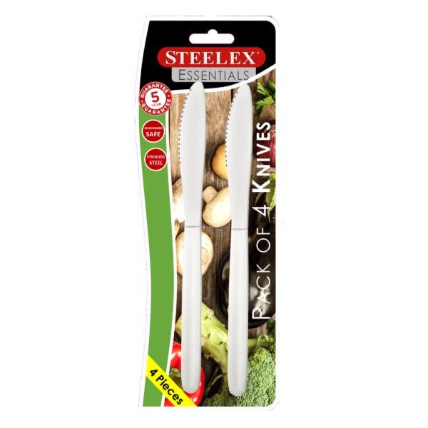 4 Carded Dessert Knives Steelex Essentials - KITCHEN HAND TOOLS - Beattys of Loughrea
