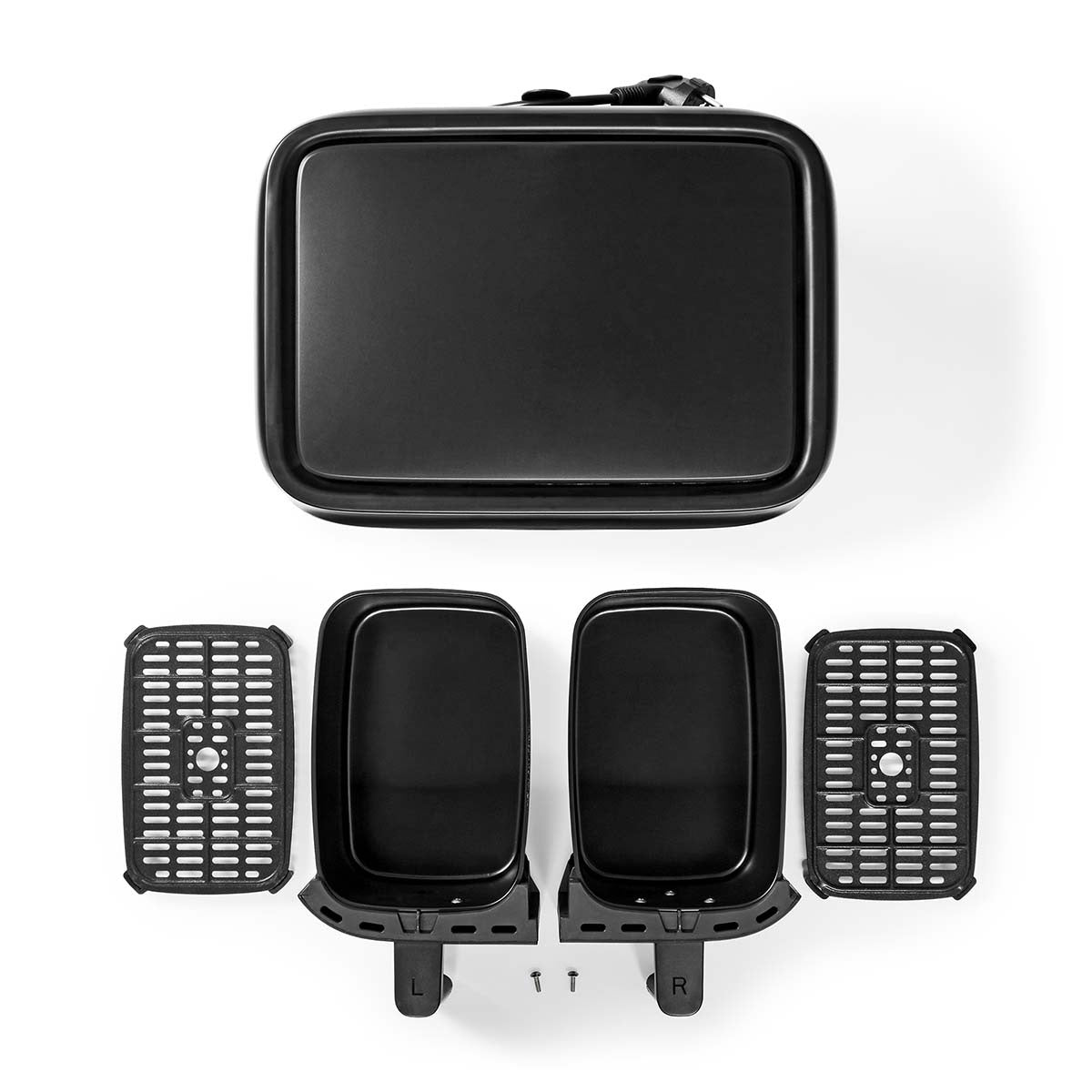 Nedis Digital Double Hot Air Fryer KAAFD350EBK - DEEP FAT FRYERS/ AIR FRYER - Beattys of Loughrea