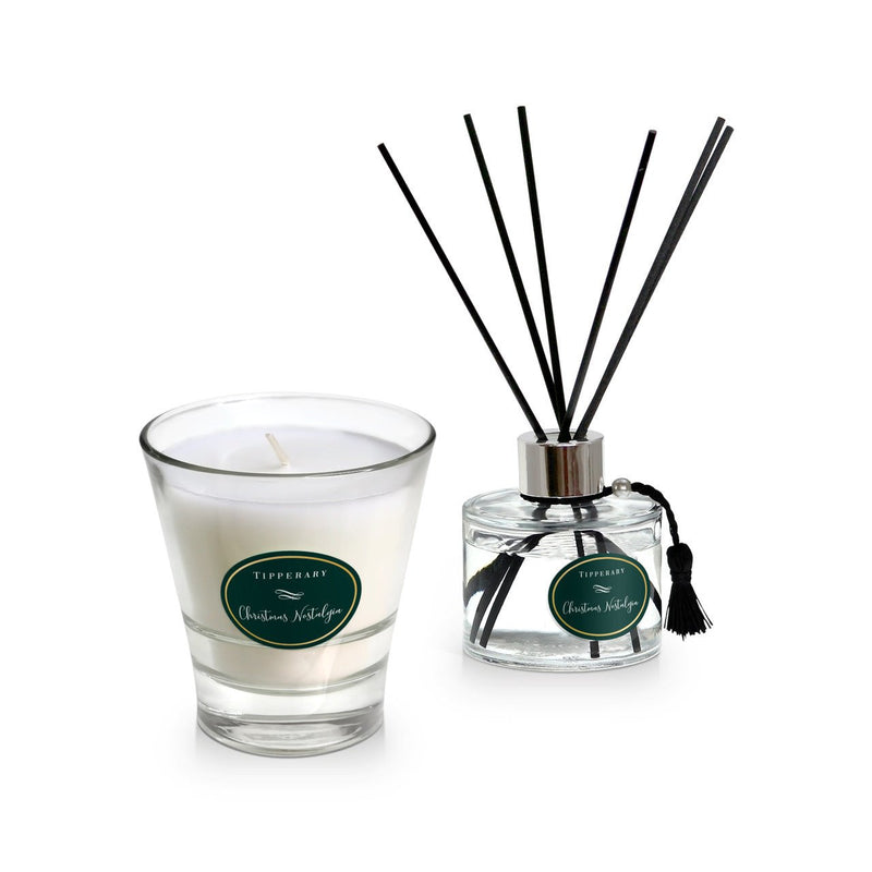 TIPPERARY CRYSTAL Poinsettia Candle & Diffuser Set - Christmas Nostalgia - CANDLES - Beattys of Loughrea