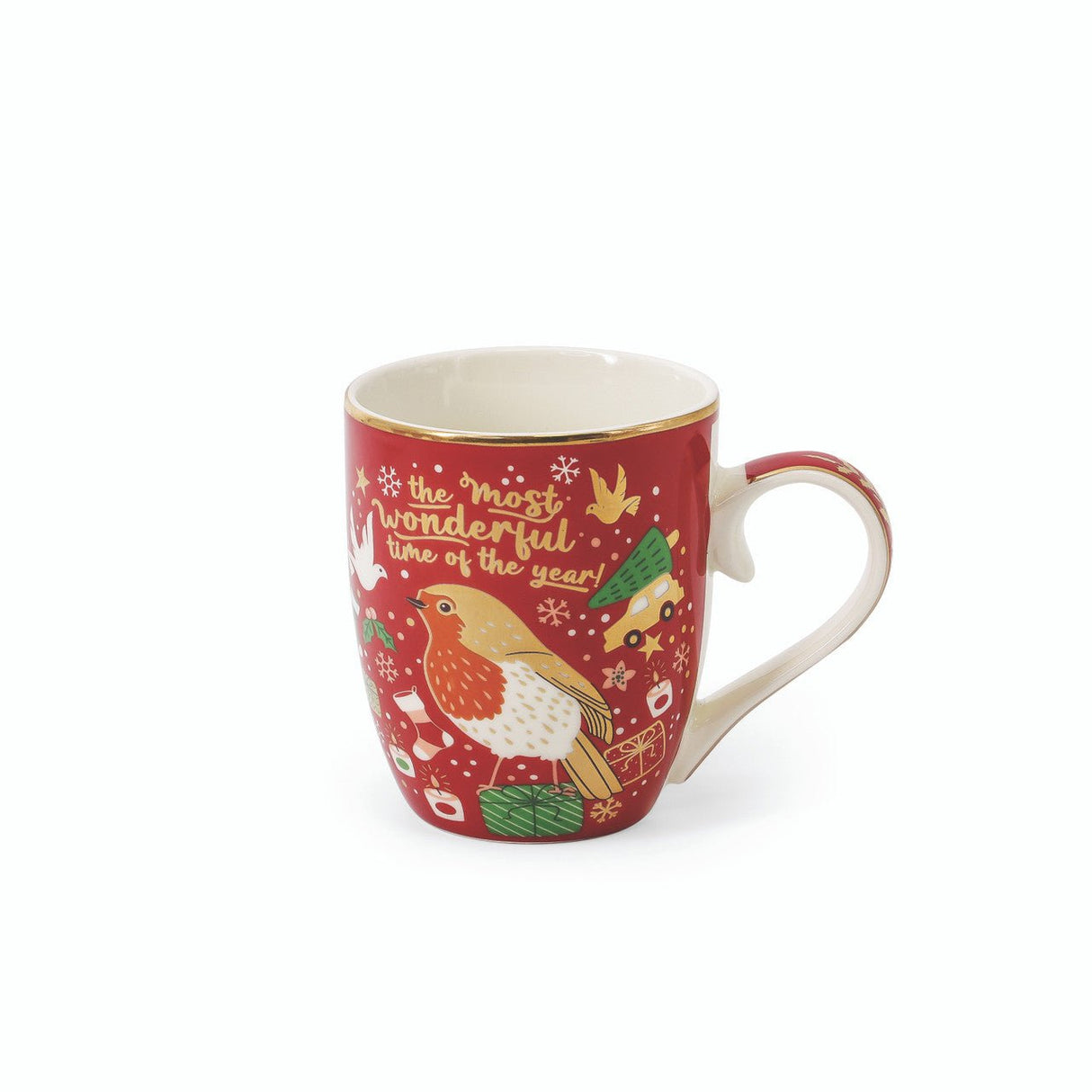 TIPPERARY CRYSTAL Christmas Robins Set of 4 Mugs - MUG SETS - Beattys of Loughrea