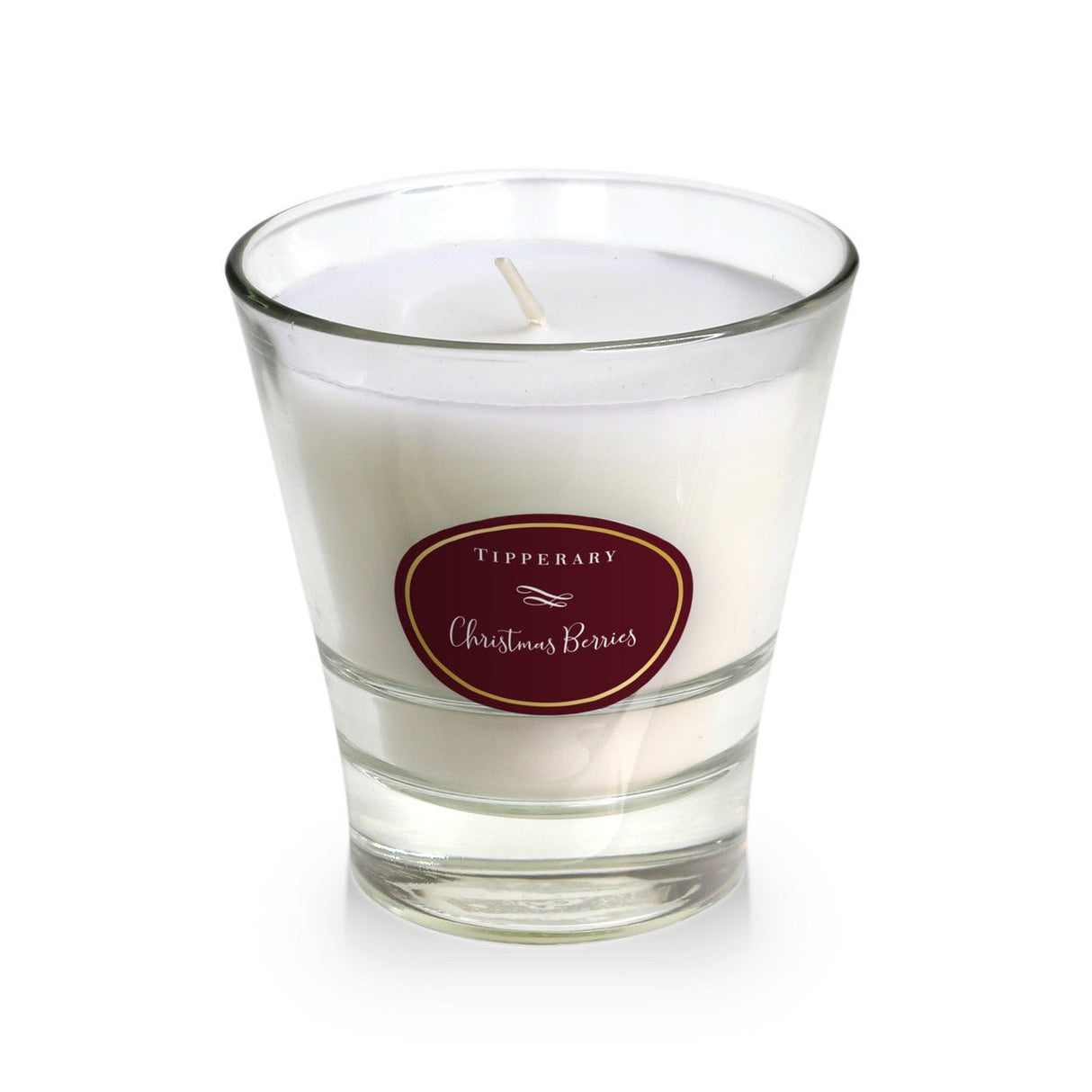 TIPPERARY CRYSTAL Poinsettia Tumbler Candle - Christmas Berries - CANDLES - Beattys of Loughrea